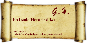 Galamb Henrietta névjegykártya