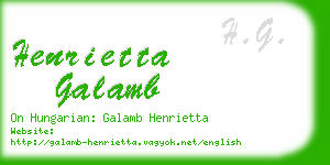 henrietta galamb business card